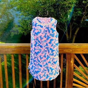 Lilly Pulitzer Girls pink and blue ruff night dress Size 8